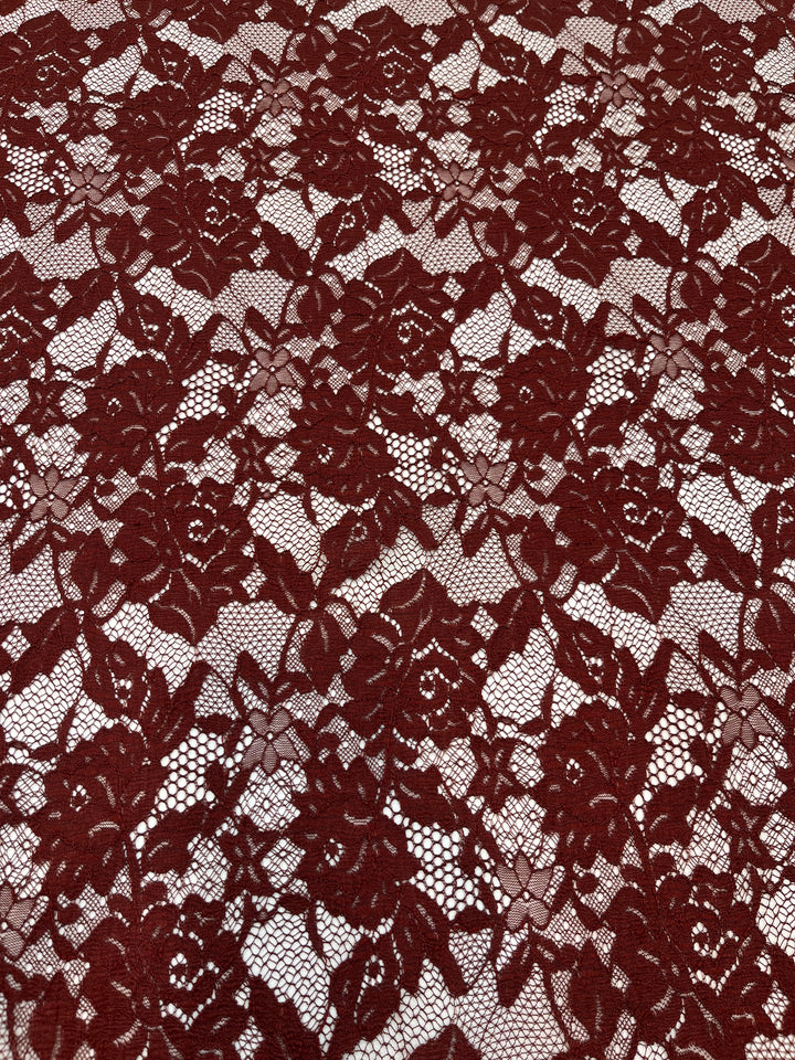 Rose Garden Lace DSN 261, Maroon, original fabric photograph