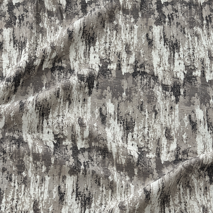 Brushstroke Linen Print, Grey, styled with natural fabric creases