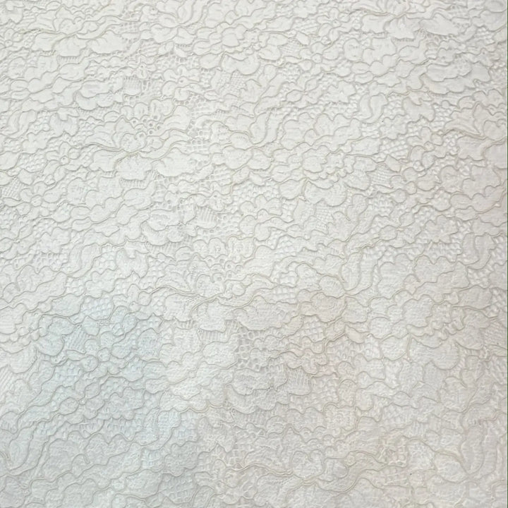 Ivory soft floral lace with a delicate all-over flower and leaf pattern
