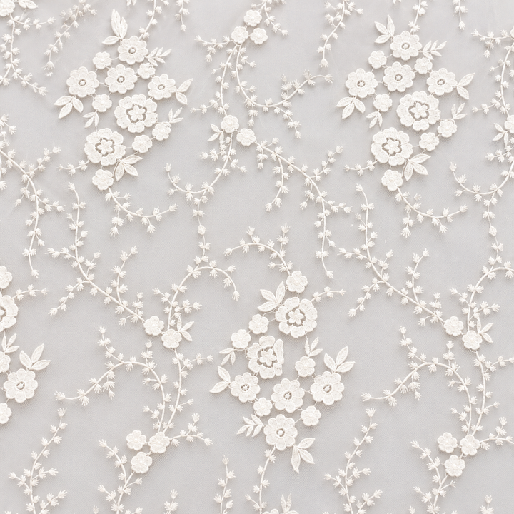White Daisy Vine Tulle close-up detail