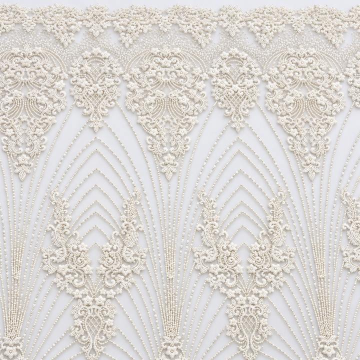 White Floral Garland Tulle close-up detail
