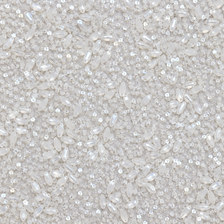 White Petal Sequin Tulle close-up detail
