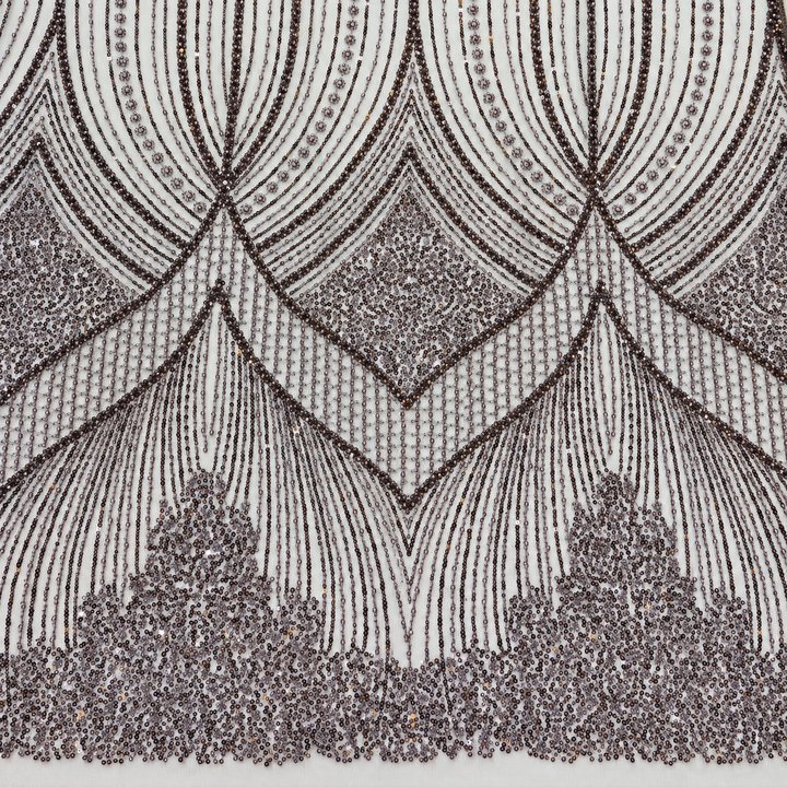 Diamond Cascade Sequin Tulle – smoky bronze – detail