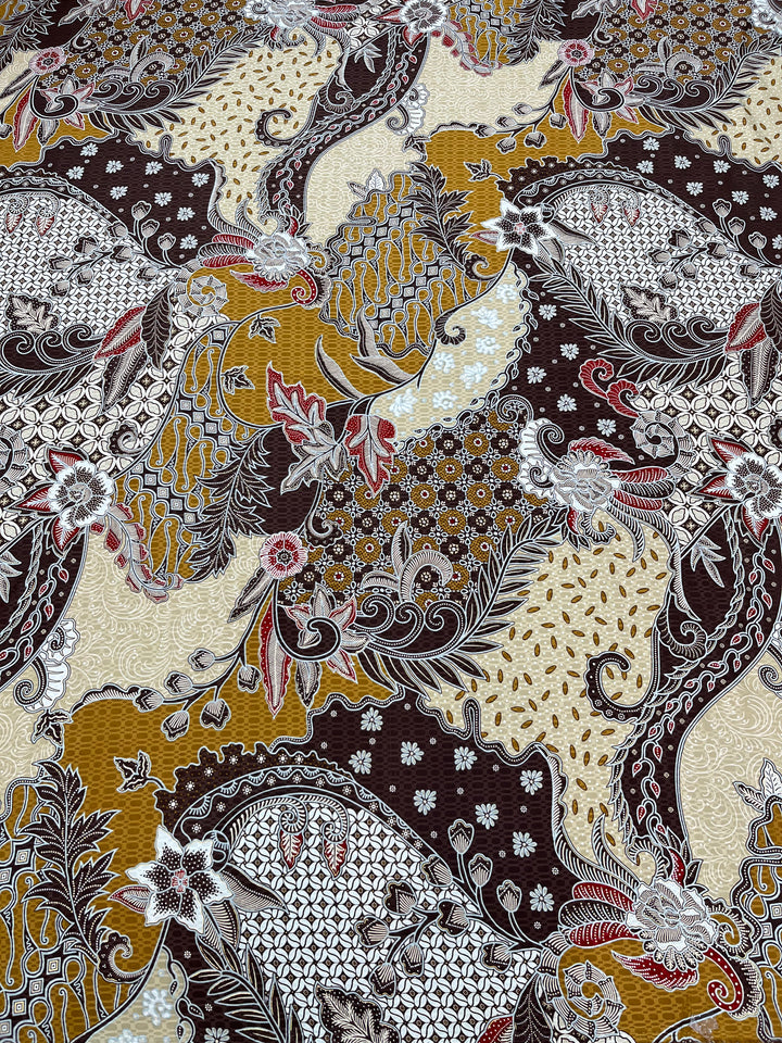 Batik Paisley Mosaic in Ochre, original fabric photograph